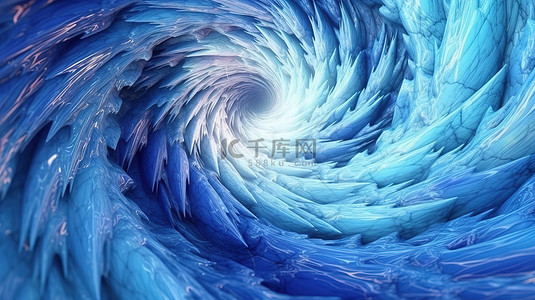 流光溢彩球背景图片_3d 渲染的蓝色漩涡令人着迷的抽象图像