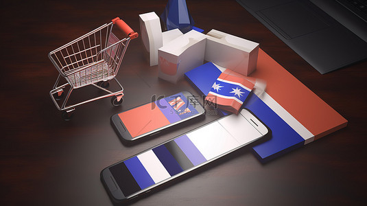 老挝的虚拟购物体验，社交媒体和网站的 3D 渲染