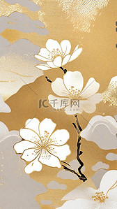典雅素材背景图片_高奢精致典雅的白金花朵春天花朵背景素材