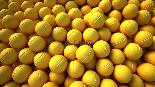 黄色的网球背景图片_网球背景的黄色 3D 渲染