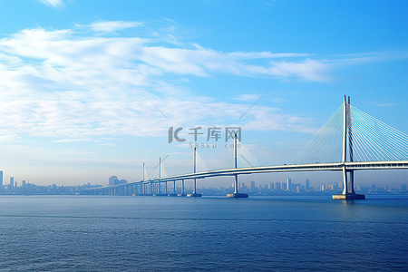 上海旅行背景图片_上海湾三座大桥和余杭淮河