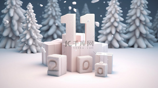 特卖冬季背景图片_产品展示以 3D 呈现的冬季销售主题概念化
