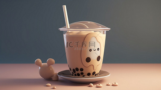 冰茶背景图片_奶茶饮料饮品卡通