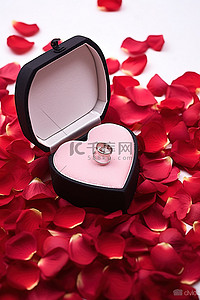 新娘首饰最好的心形玫瑰花瓣盒
