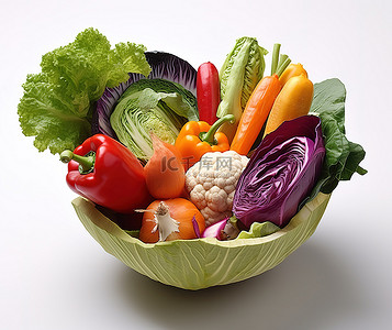 农产品背景图片_用纸制作一个装有各种蔬菜的碗