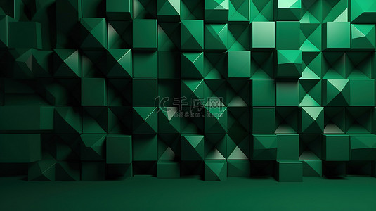 绿色大理石背景背景图片_商业广告令人惊叹的 3d 绿色几何背景