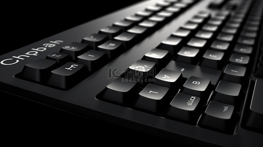 光滑的黑色 3d 渲染键盘上的版权键是商业和技术的象征