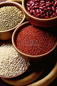 仁背景图片_桌上的红豆和白豆碗