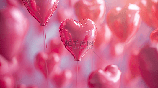 爱心气球气球背景图片_唯美漂亮粉红色儿童爱心氢气球图片8
