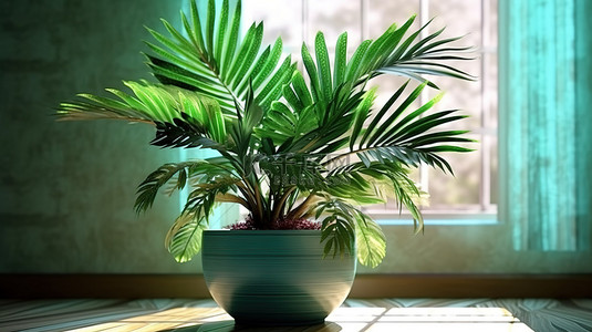 春绿叶背景图片_令人惊叹的室内绿化 3D 渲染