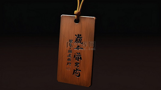 红虎年背景图片_透明背景中国木挂标签 3D 渲染与剪切路径