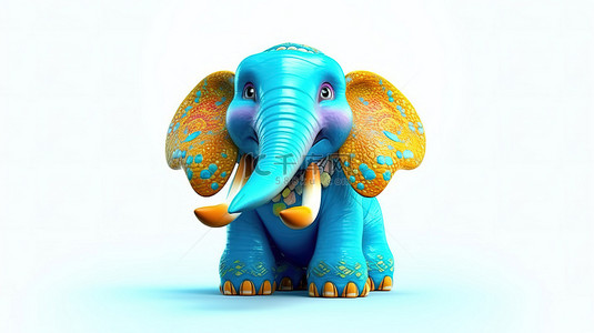丛林动物背景图片_有趣的大象 3D 插图