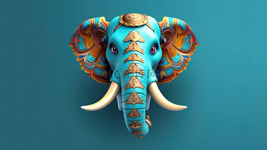 古装蒙面人背景图片_异想天开的蒙面大象 3D 描绘