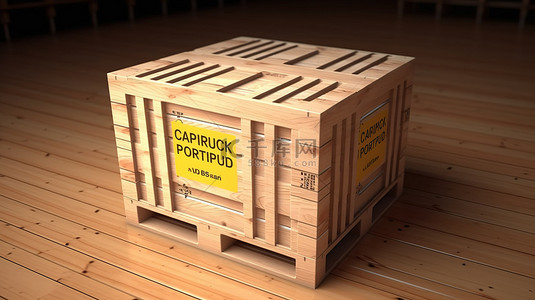 瑞典制作的进出口木箱 3D 插图