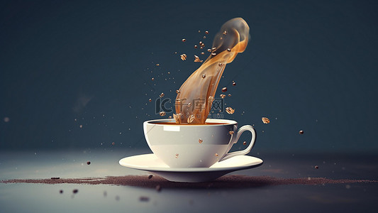 奶茶热饮海报背景图片_咖啡流体饮品杯子