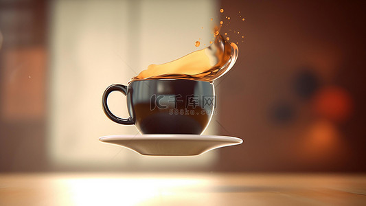 咖啡饮品热饮漂浮的杯子