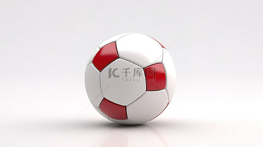 白色背景上时尚的 3D 足球设计足球