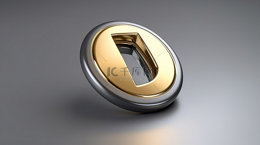 圓形按鈕背景图片_金色马蹄形磁铁 3d 渲染的图标