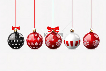 条纹球背景图片_圣诞球圣诞装饰品黑色圣诞红色白色圣诞节圣诞装饰品圣诞球圣诞串装饰圣诞装饰品和透明背景上的小玩意