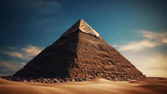 卡通金字塔背景图片_金字塔遗迹景点旅游背景