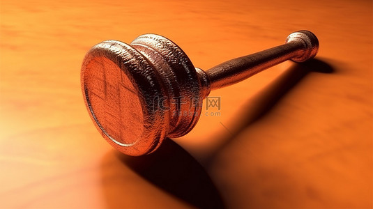 棕色3d背景图片_法官使用的木槌的三维渲染