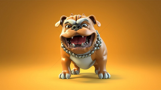 法国斗牛犬背景图片_3D 艺术品中顽皮的斗牛犬