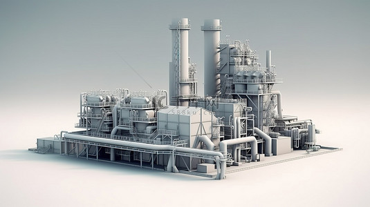 钢铁厂背景图片_3d 渲染中的插图工业厂房