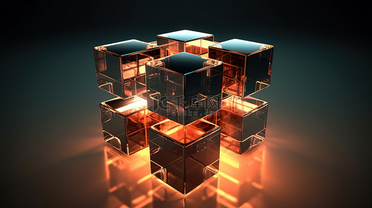 包邮网页背景图片_以 3d 渲染的 3d 立方体插图