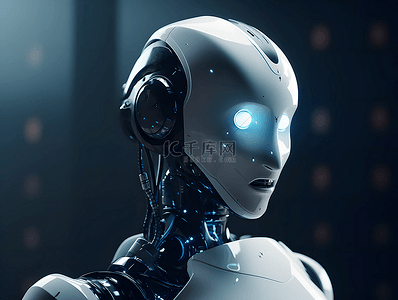 高科技机器人数据背景图片_人工智能机器人高科技广告背景