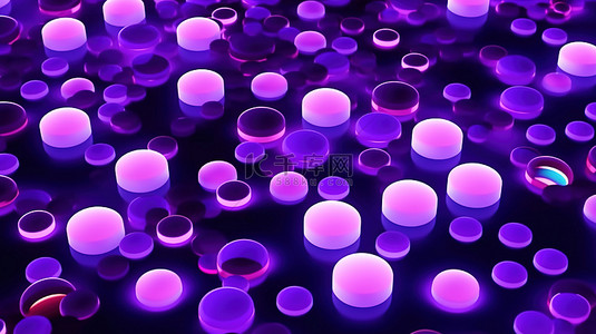1 优雅动态霓虹灯风格紫色圆点运动