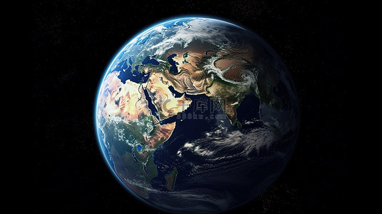 星星地球背景图片_从太空观看地球的 3d 渲染
