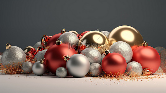 埃尔背景图片_节日圣诞装饰品的 3d 呈现器