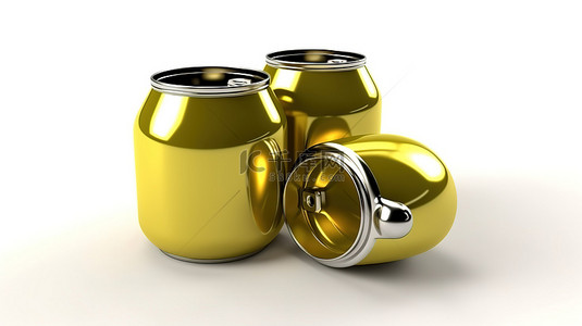 白色背景橄榄油罐模型，带有 3D 创建的定制设计空间
