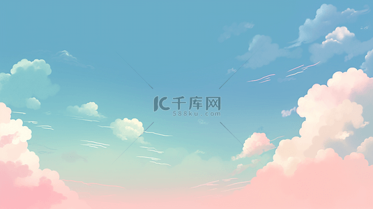 粉色云朵创意装饰插画天空背景简单背景