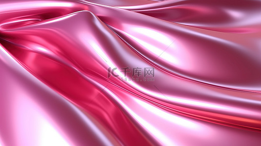 闪闪发光的粉红色金属背景的华丽 3D 渲染