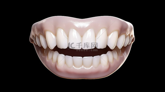 牙科手术背景图片_3d 渲染美丽孤立的特写白牙