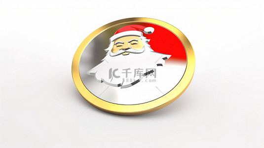 圣诞老人饰有 3d 奖章硬币