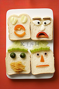 白桌上的三明治艺术照片