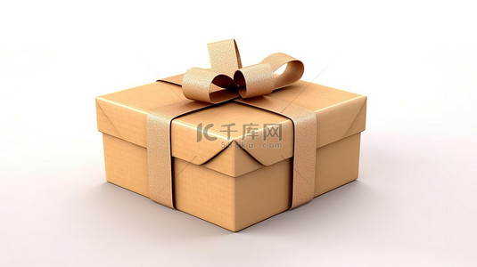 女士生日背景图片_白色背景上带有标签的礼品盒的 3D 渲染