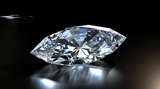 3D 渲染中的马眼形钻石宝石