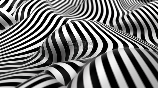 3d 渲染的斑马条纹抽象图案