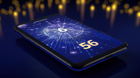 智能科技字背景图片_科索沃的 5G 连接是通过 3D 渲染智能手机技术描绘的未来概念