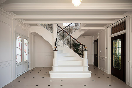 入口背景图片_白色的入口和楼梯