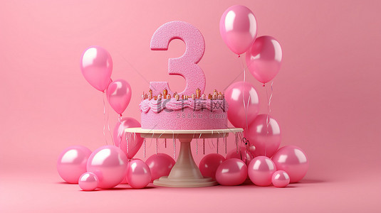 10周年庆典背景图片_6 周年庆典浅粉色背景的 3D 渲染