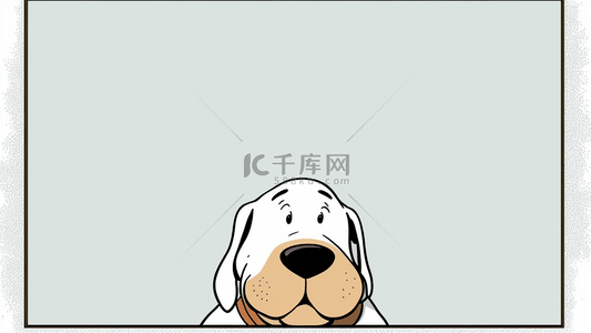 可爱卡通小狗狗背景图片_动物狗蓝色背景