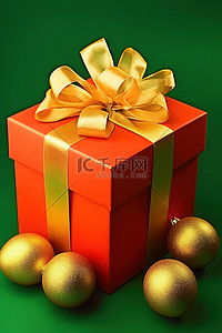 黄色礼物盒子背景图片_绿色背景上放着一个装有黄色鸡蛋的盒子