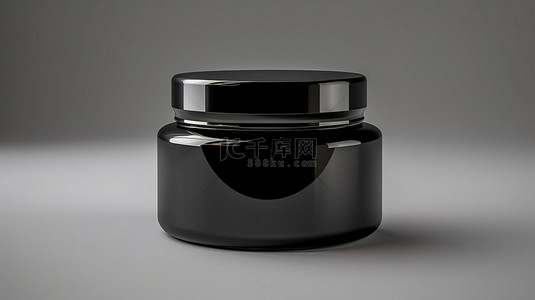 美的加湿器背景图片_奶油填充黑色玻璃罐的 3d 渲染