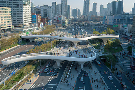 一座城市上的韩国桥