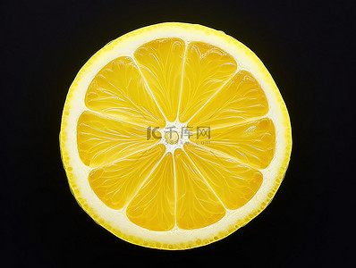 白色背景上有一片黄色柠檬