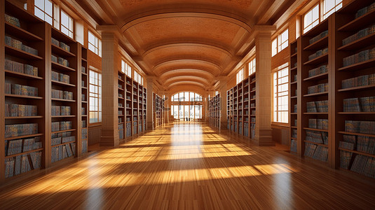 虚拟与现实背景图片_虚拟游览尖端图书馆建筑的广阔内部空间